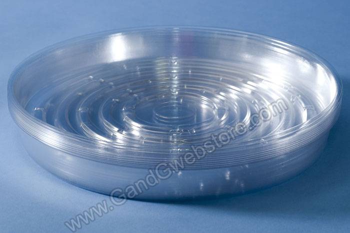 11.75" Round Plastic Saucers Clear Pkg/12 - Image 2
