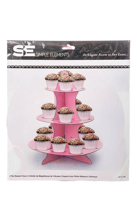 11.75" X 14" Cake Stand 3 Tier Pink - Image 2