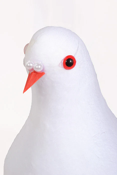 11" Dove With Feather Wing White - Image 2