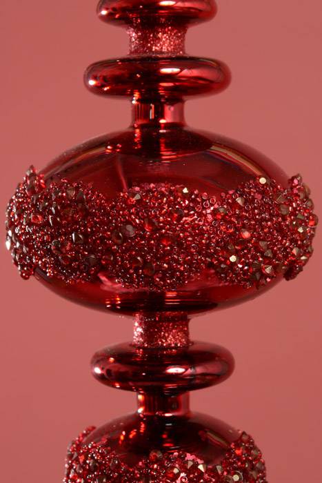 11" Glass Finial Ornament Red - Image 2