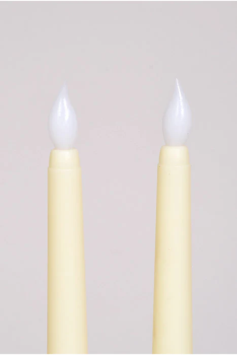 11" Led Flickering Taper Candle Ivory Pkg/2 - Image 2