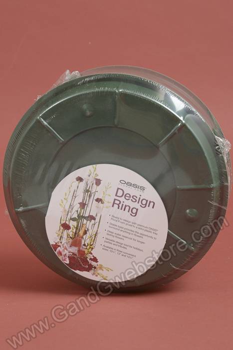 11" Round Design Oasis Ring Green Set/2 - Image 2