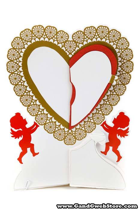 11" Valentine's Centerpiece Red/white/gold - Image 3