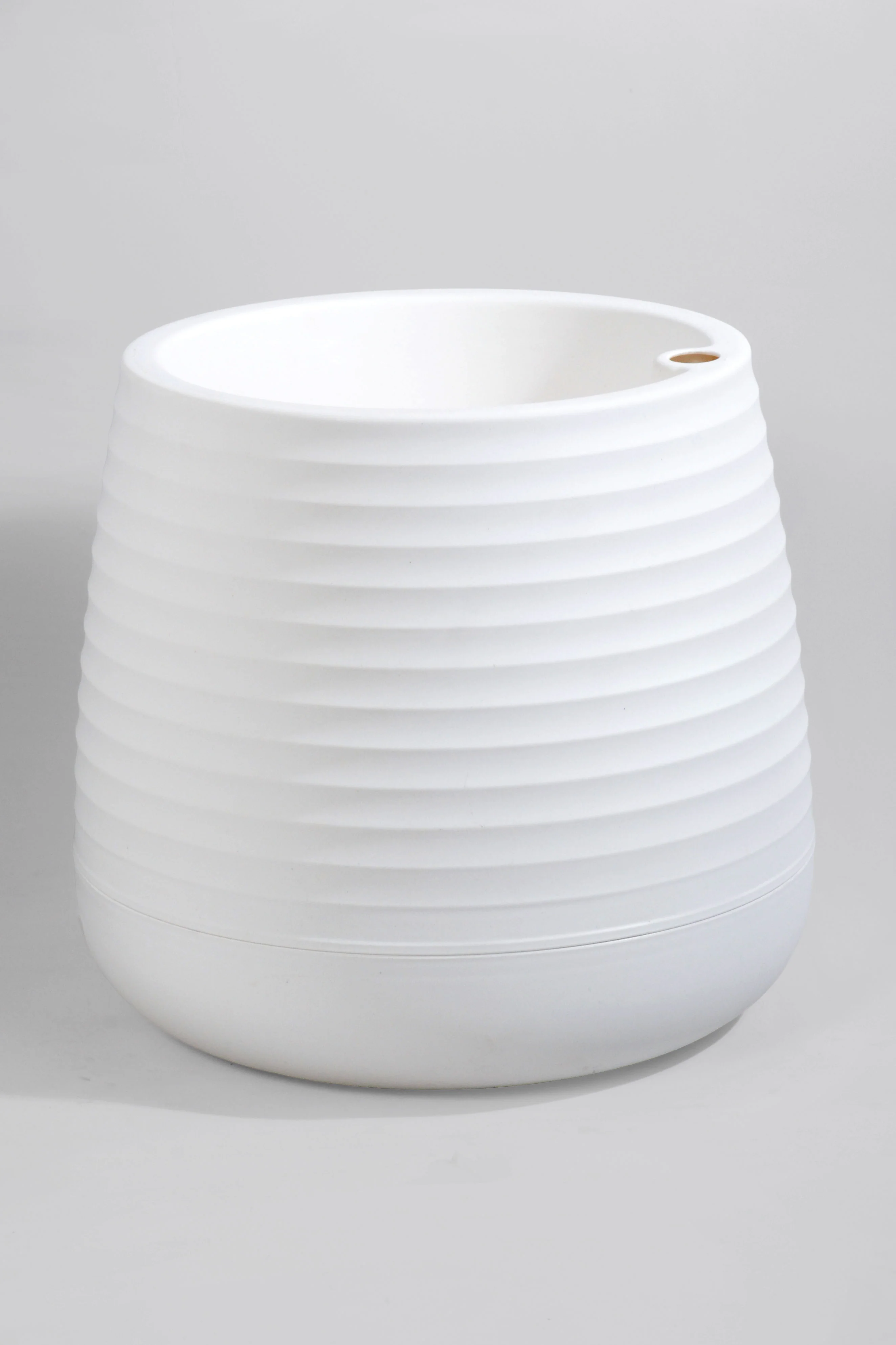 11" x 12"  Pot With Drainage Holes White