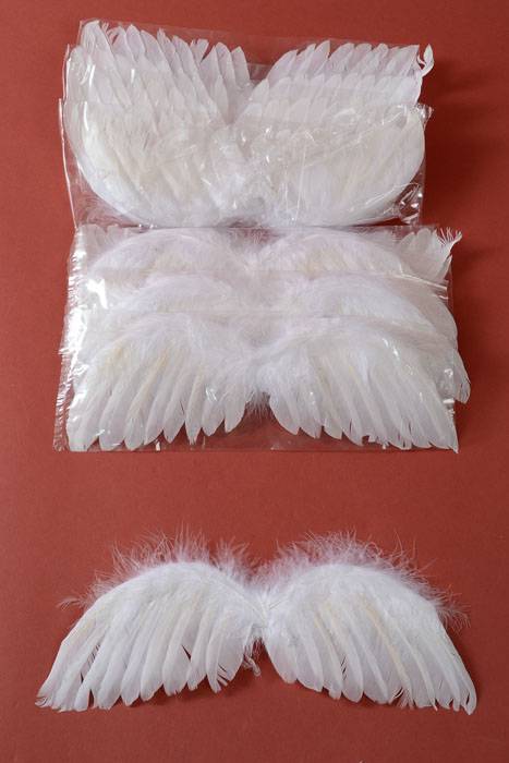 11" X 3.5" Angel Wings White Pkg/12