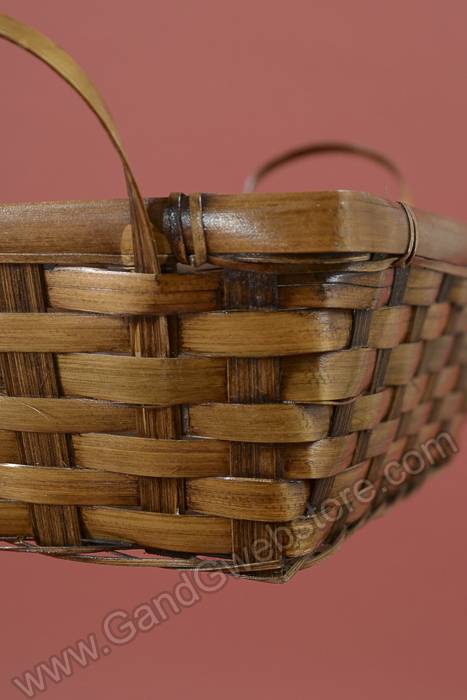 11" X 7" X 3.5" Rectangular Stained Bamboo Basket Brown - Image 2