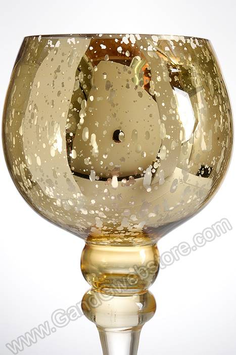 12"/14"/16" Mercury Glass Candle Holder Gold Set/3 - Image 2