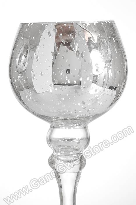12"/14"/16" Mercury Glass Candle Holder Silver Set/3 - Image 2