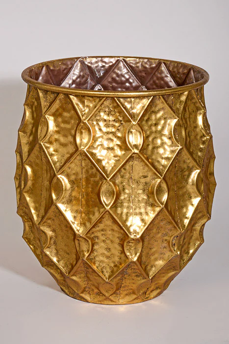 12"/14.5" Metal Vase Gold Set/2 - Image 3