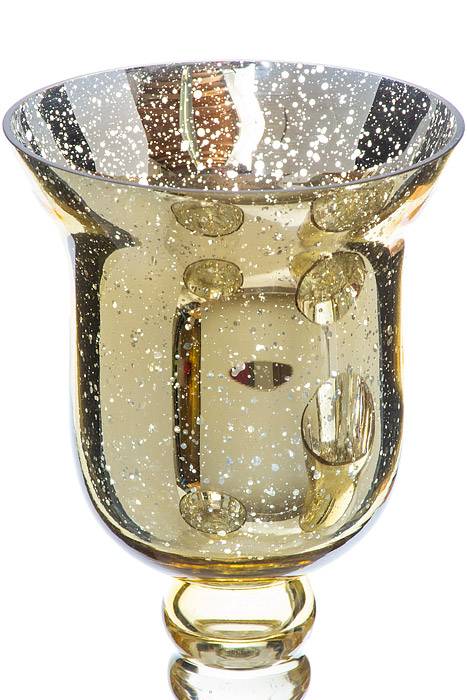 12"/ 15.75"/ 19.75" Mercury Glass Candle Holder Gold Set/3 - Image 2