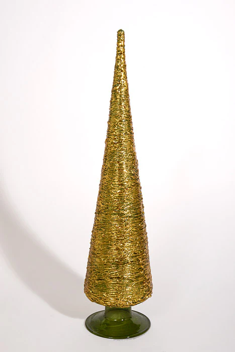 12"/16"/18" Glass Topiary Gold/Green Set/3 - Image 2