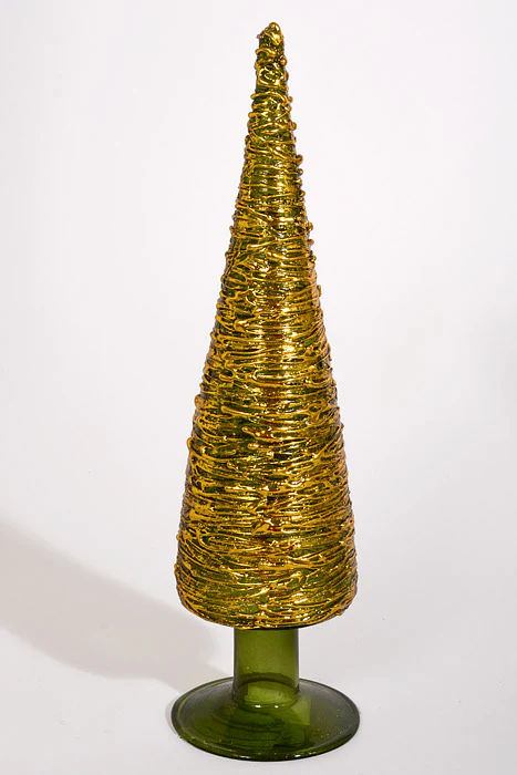 12"/16"/18" Glass Topiary Gold/Green Set/3 - Image 4