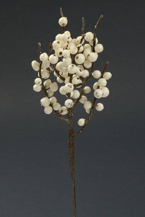 12.5" Plastic Ilex Winterberry Pick White