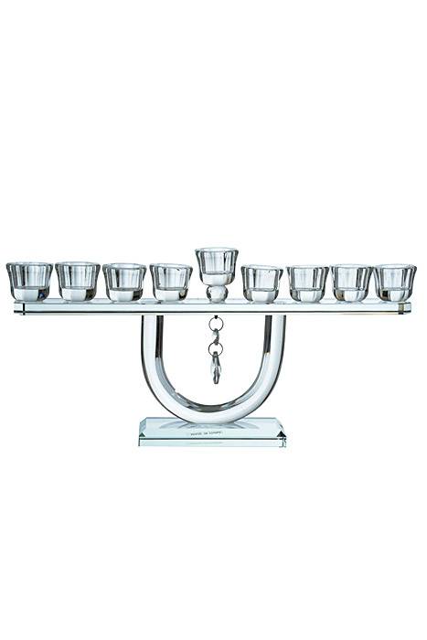 12.5" X 6.5" Crystal 9-lite Candle Holder Clear