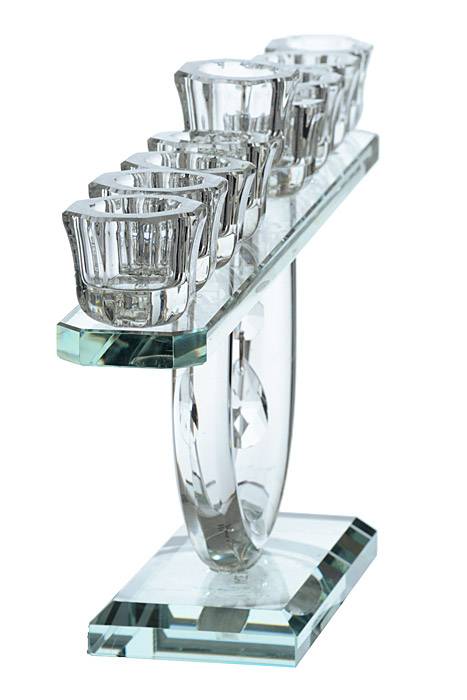 12.5" X 6.5" Crystal 9-lite Candle Holder Clear - Image 2