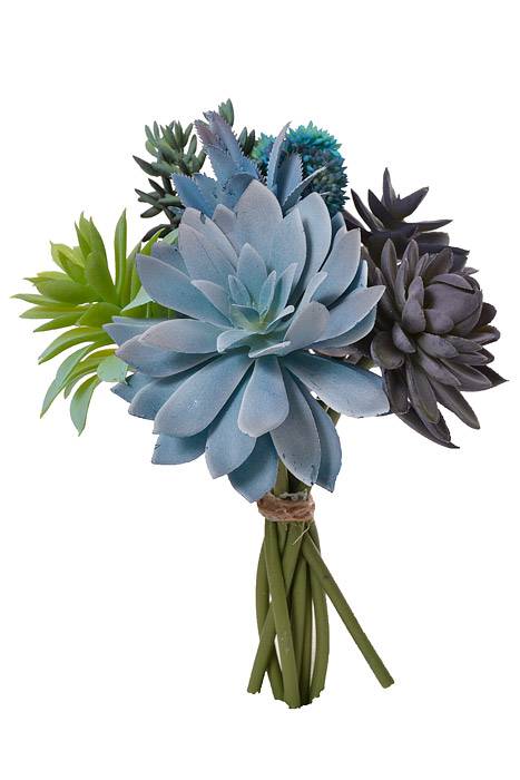 12" Artificial Succulent Bundle Blue
