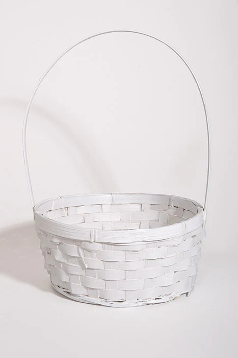 12" Basket W/Handle White - Image 3