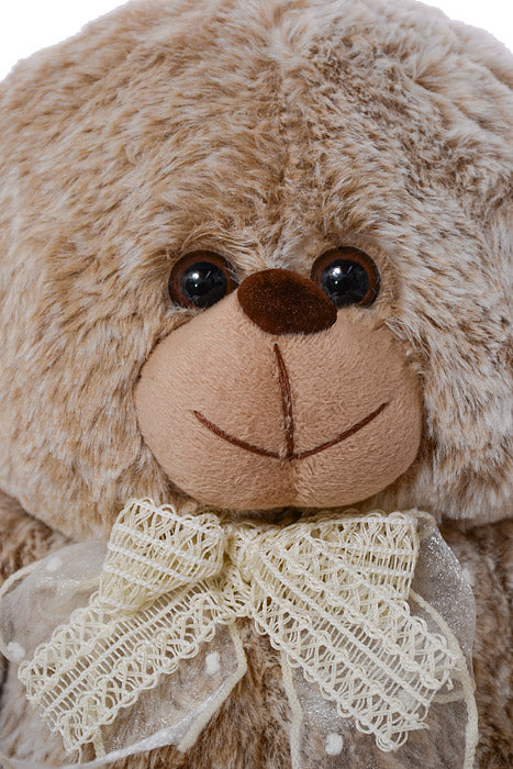 12" Bear With Bow Cream - Image 2