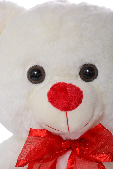12" Bear With Bow Cream - Image 2