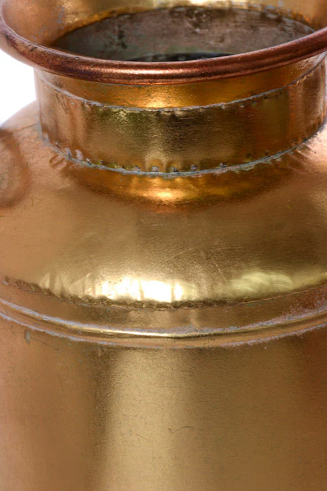 12" Metal Milk Can With Handle Gold - Image 2