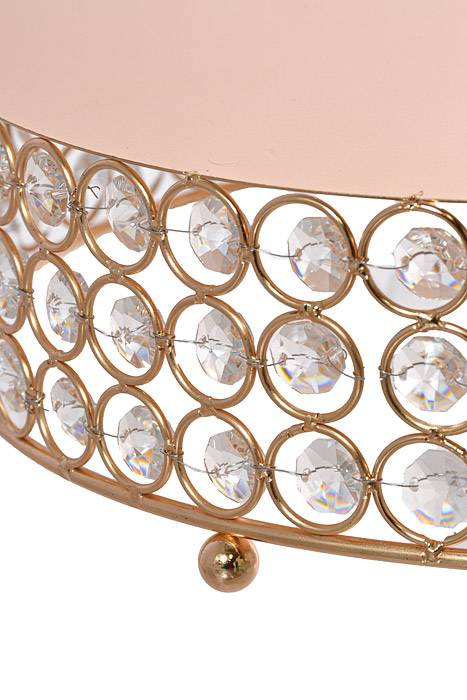 12" Metal Round Cake Stand W/Bead Gold - Image 2