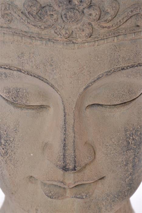 12" Resin Buddha Head Planter Sand - Image 2