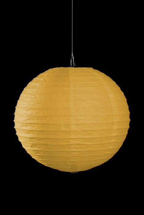 12" Round Paper Lantern Gold