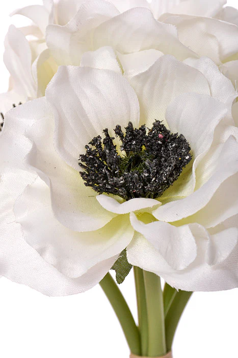 12" Silk Anemone Bundle White - Image 2