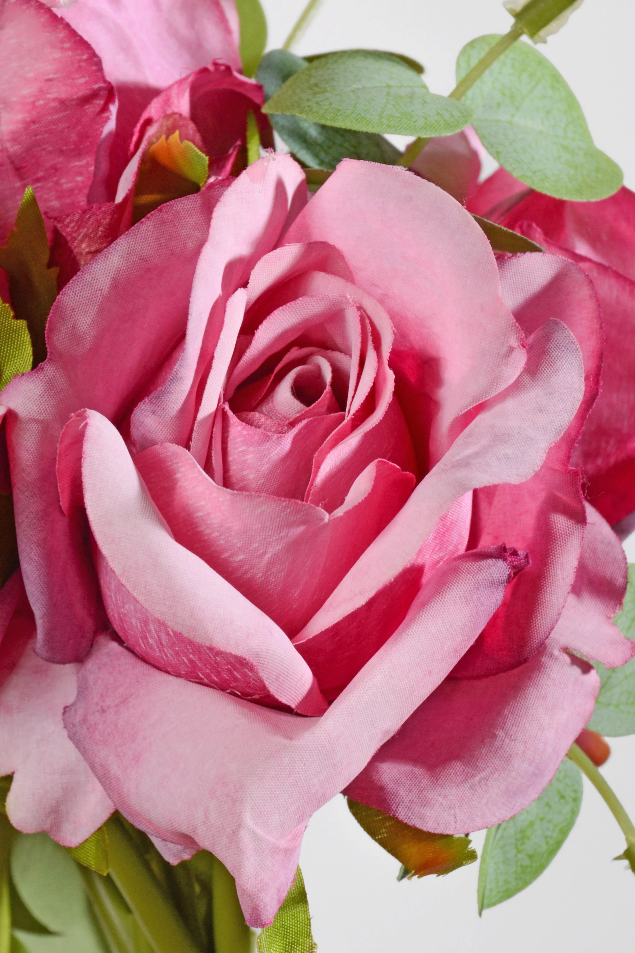 12" Silk Rose Bouquet Fuschia - Image 2