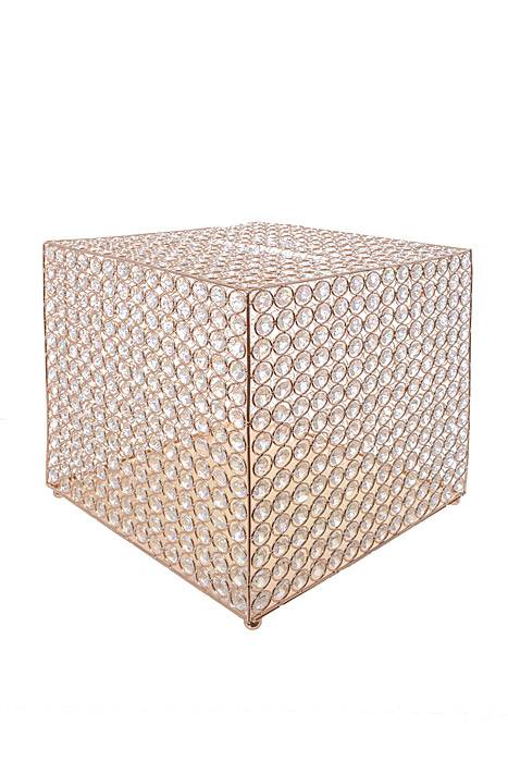12" Square Crystal Bead Card/money Box Gold - Image 2