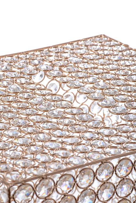 12" Square Crystal Bead Card/money Box Gold - Image 3