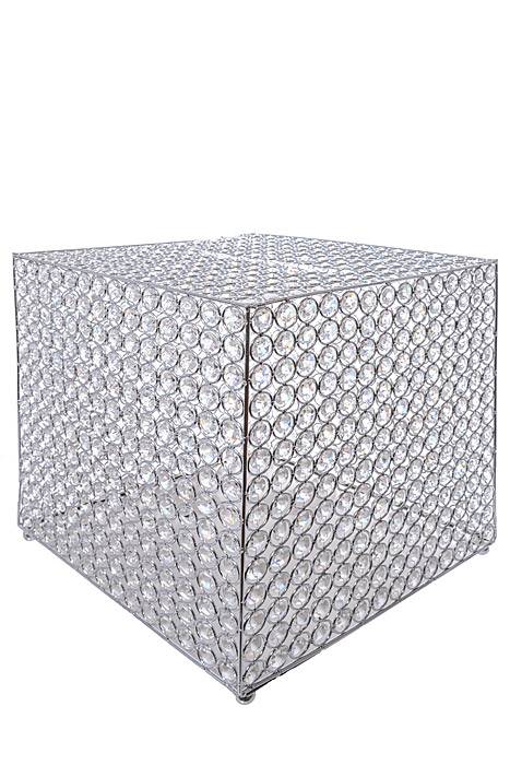 12" Square Crystal Bead Card/money Box Silver - Image 2