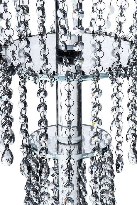 12" X 34" Crystal Bead Round Cake Stand Clear - Image 2