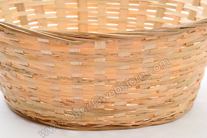 12" X 9.5" X 5" Oval Bamboo Bowl (Natural) - Image 2