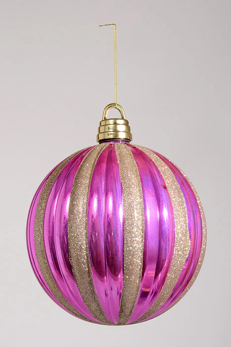 12" Xmas Ornament Ball Pink/Champagne