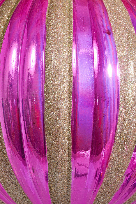 12" Xmas Ornament Ball Pink/Champagne - Image 2