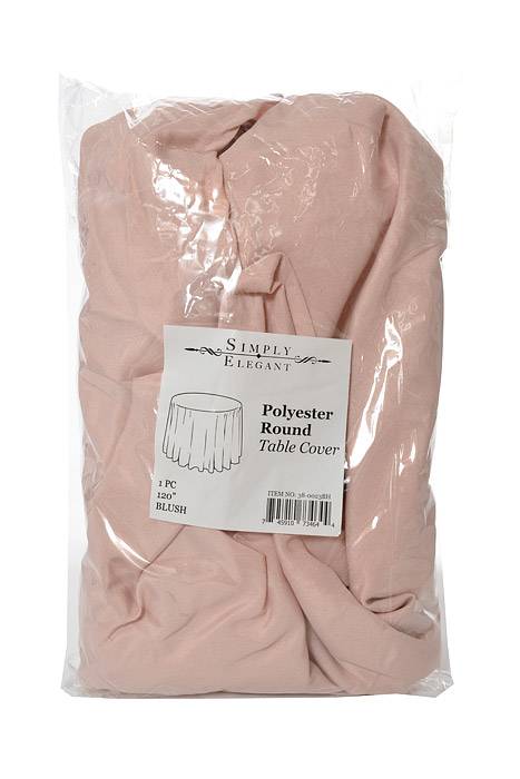 120" Round Polyester Table Cover Blush - Image 2