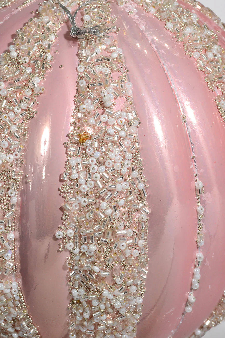 120Mm Plastic Pumpkin W/Sequin Ornament Pink/Cream/Mint Box-3 - Image 3