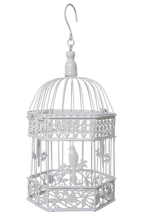 13/16/20" Metal Hexagon Bird Cage White - Image 2