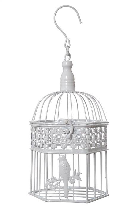 13/16/20" Metal Hexagon Bird Cage White - Image 3