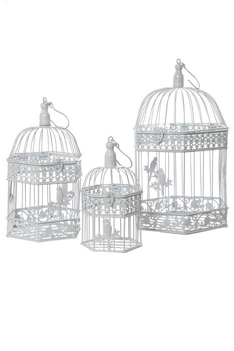 13/16/20" Metal Hexagon Bird Cage White - Image 4