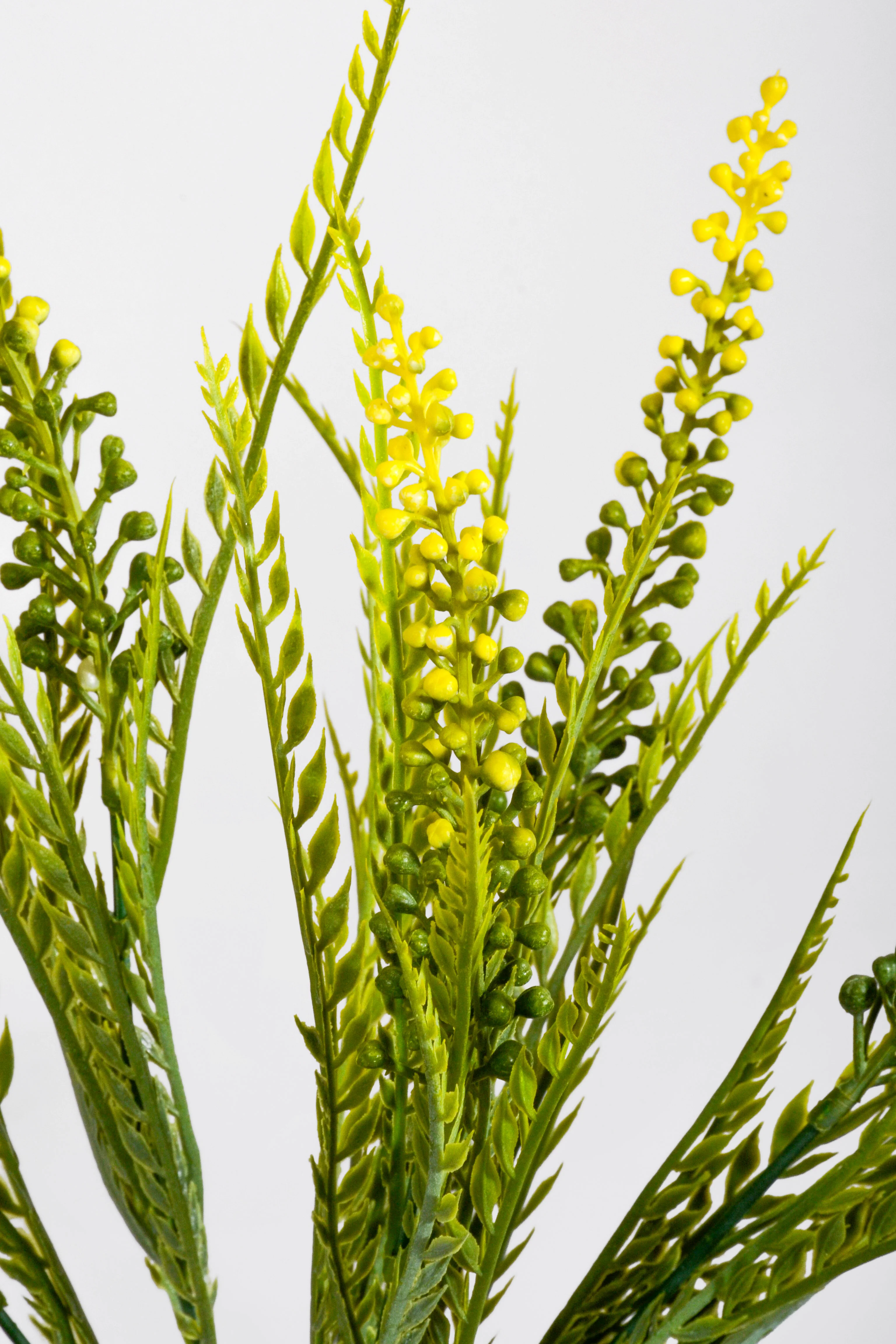 13.5" Artificial Fern Bush Yellow/Green - Image 2