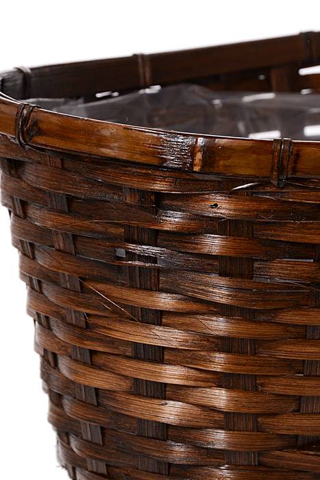 13.5" X 10" X 6" Oval Stained Bamboo Brown - Image 2