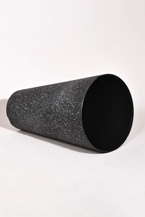 13.5" X 23" Tall Round Planter Black - Image 3
