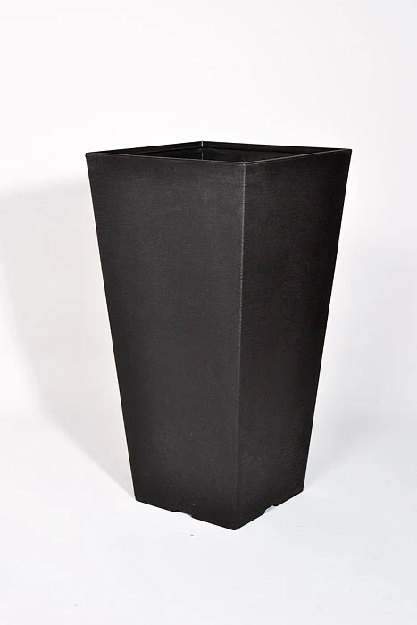 13.5" X 27.5" Tall Tapered Planter Black