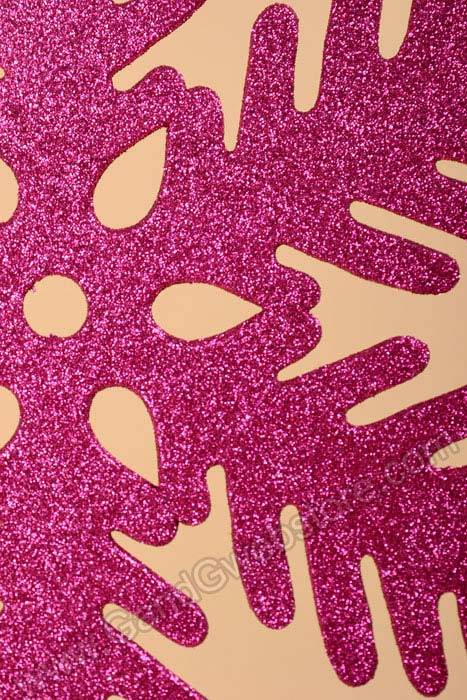 13.75" Glitter Snow Flake Ornament Fuchsia Pkg/6 - Image 2