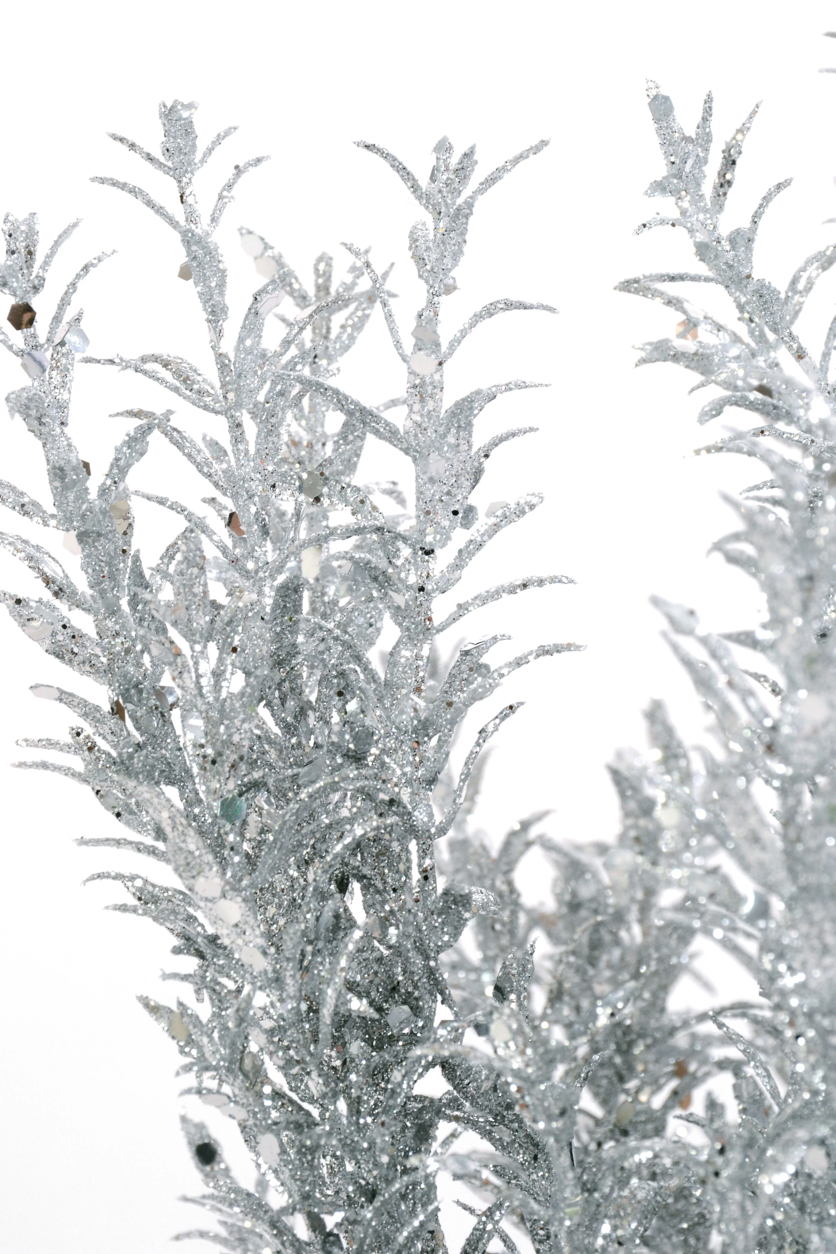 13" Glitter Rosemary Bush Silver - Image 2