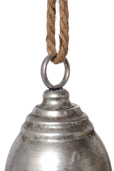 13" Jingle Bell Ornament Silver - Image 2