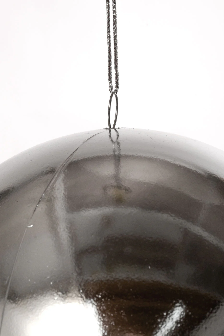13" Plastic Teardrop Hanging Ornament Silver - Image 2