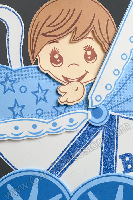 13" X 15.5" Baby Shower Carriage Foam Sign Blue - Image 2